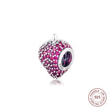 925 Sterling Silver Strawberry Charm Bead for Jewelry Making