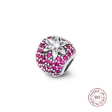 925 Sterling Silver Strawberry Charm Bead for Jewelry Making