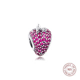 925 Sterling Silver Strawberry Charm Bead for Jewelry Making