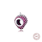 925 Sterling Silver Strawberry Charm Bead for Jewelry Making