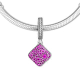 925 Sterling-Silver Purple CZ Dangle Pendant