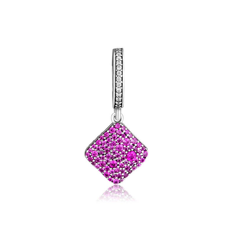 925 Sterling-Silver Purple CZ Dangle Pendant