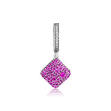 925 Sterling-Silver Purple CZ Dangle Pendant