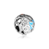 925 Silver Alice's Tea Party Openwork Charms Beads For Bracelets
