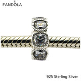 925 Silver Cushion Spacer Charms Beads for Bracelets DIY Jewelry