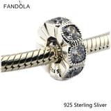 925 Silver Cushion Spacer Charms Beads for Bracelets DIY Jewelry