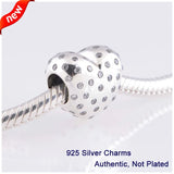 925 Silver Love Heart Charm Beads for Bracelets