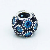 925 Silver Openwork Sparkling Circles Charm Beads for Bracelets