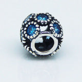 925 Silver Openwork Sparkling Circles Charm Beads for Bracelets