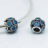 925 Silver Openwork Sparkling Circles Charm Beads for Bracelets