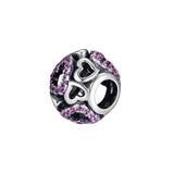 925 Sterling Silver Beads Falling in Love Fancy Pink Charms Beads