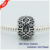 925 Silver Lattice Charm Bead for Bracelet