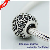 925 Silver Lattice Charm Bead for Bracelet