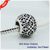 925 Silver Lattice Charm Bead for Bracelet