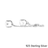 925 Sterling Silver Hearts Safety Chain Beads for Bracelet