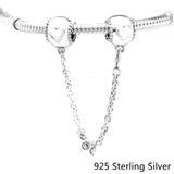 925 Sterling Silver Hearts Safety Chain Beads for Bracelet