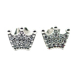 925 Silver Enchanted Crowns Stud Earrings Women Original Jewelry