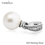 925 Silver Freshwater Pearl Charms Beads Fits Bracelets & Bangle
