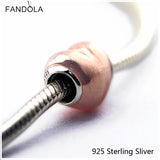 925 Silver Heart Charms Beads for Bracelets, DIY Jewelry