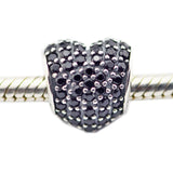 925 Silver Heart Charms Beads For Bracelets Making