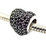 925 Silver Heart Charms Beads For Bracelets Making