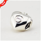 925 Silver Club Charms Heart DIY Beads for Bracelet Making