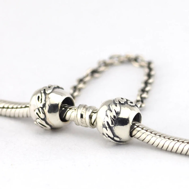 925 Sterling Silver Family Ties Safety Chain DIY Charms for Bracelets