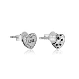 925 Sterling Silver Love In My Heart Rose Studs Earring