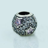 925 Silver Jewelry Midnight Star Pink Charms Beads