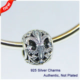 925 Silver Fleur de Lis DIY Charm Beads Bracelet Jewelry
