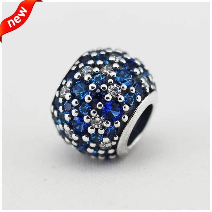 925 Silver Pave Charms w/ Mixed Crystal Beads Bracelet Jewelry Making