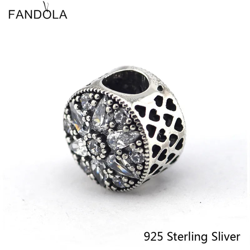 925 Silver Radiant Bloom Charm Bead for Bracelets