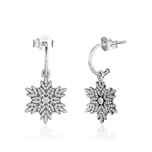 925 Silver Sparkling Braided Drop Earring, Clear CZ Dangle Earrings