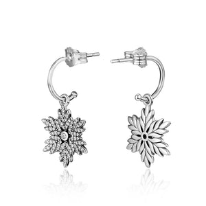 925 Silver Sparkling Braided Drop Earring, Clear CZ Dangle Earrings
