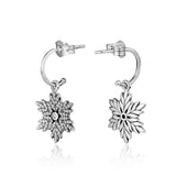 925 Silver Sparkling Braided Drop Earring, Clear CZ Dangle Earrings
