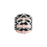 925 Silver Sweet Sentiments Pink Enamel Bowknot DIY Charms Beads