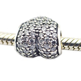 925 Sterling Silver Heart Charms Beads DIY Bracelets Jewelry Making