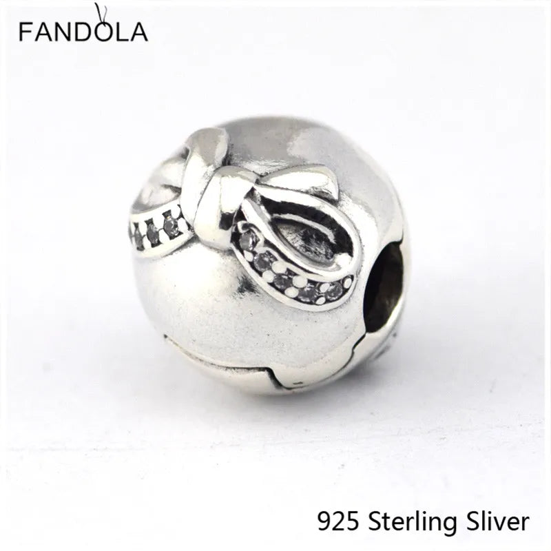 925 Sterling Silver Jewelry Bowknot Women Charms Beads for Bracelets