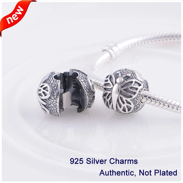 925 Silver Lacewing Butterfly Clips Charms Beads Bracelet Jewelry