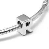 925 Sterling Silver Letter R Charm Beads Jewelry for Bracelets