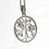 925 Silver Link Chain Necklace with Family Tree Pendant