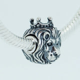 925 Silver Lion Head Charm Bead for Bracelets & Bangle