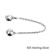 925 Sterling Silver Love Always Safety Chain Charms Beads