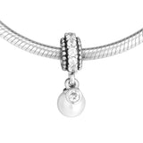 925 Silver Milky Luminous Pearl Pendant Charms Beads for Bracelets