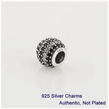 925 Sterling Silver Multi-color Crystal Ball Charms Beads