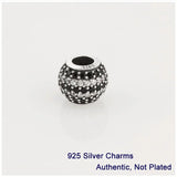 925 Sterling Silver Multi-color Crystal Ball Charms Beads