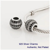 925 Sterling Silver Multi-color Crystal Ball Charms Beads