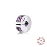 925 Silver Pink Elegance Clip Bead for Bracelet DIY Jewelry