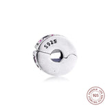 925 Silver Pink Elegance Clip Bead for Bracelet DIY Jewelry