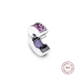 925 Silver Pink Elegance Clip Bead for Bracelet DIY Jewelry